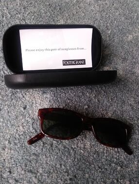 Foster Grant Tortoise Shell Frame Sunglasses with Dark Green Lenses